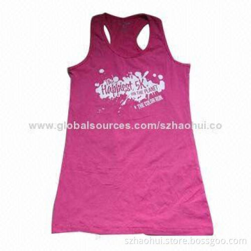 Ladies' Bamboo Fiber Sports Tank Top in Fashion, Printed Summer Vest, Size XS-3XL